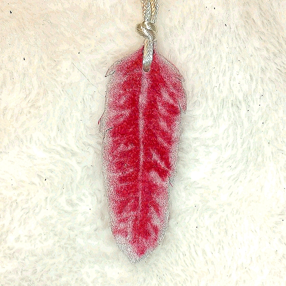 Leather Feather bag Charm / Key Chain - Picture 2 of 2